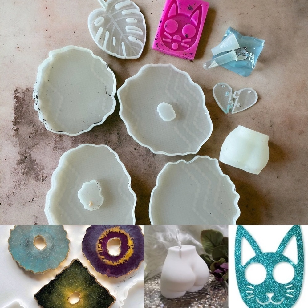 Bundle of assortment of Molds for Resin Art, Candle Making and More - 11 molds